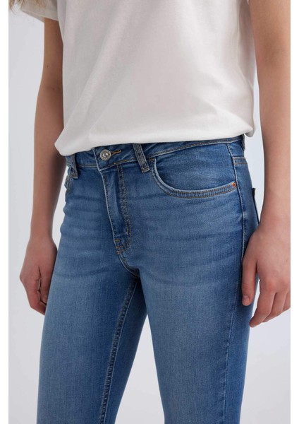 Rebeca Skinny Fit Normal Bel Dar Paça Uzun Jean Pantolon B6506AX24SP