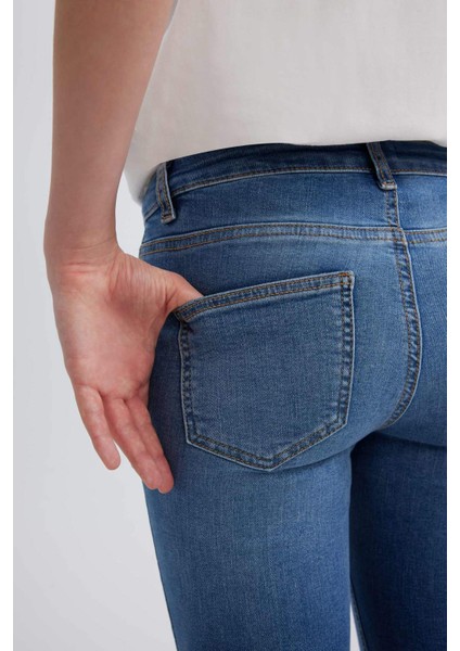 Rebeca Skinny Fit Normal Bel Dar Paça Uzun Jean Pantolon B6506AX24SP