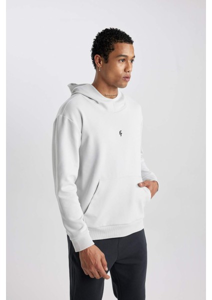 Fit Standart Fit Kapüşonlu Skuba Dalgıç Kumaş Cepli Sweatshirt C2310AX24SP