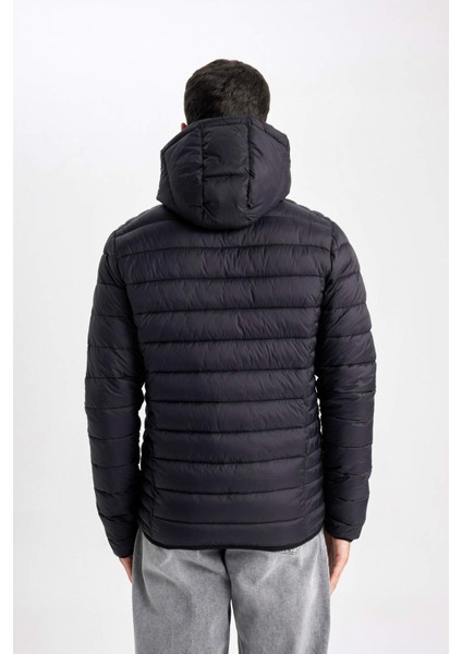 Slim Fit Hafif Şişme Mont Su İtici Kapüşonlu Fermuarlı Cepli Mevsimlik N4661AZ24SP
