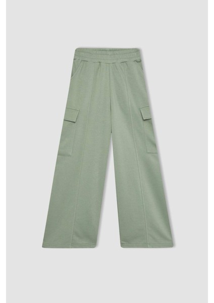 Kız Çocuk Wide Leg Geniş Bol Paça Kargo Eşofman Altı B6402A824SP