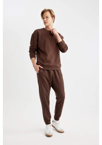 Boxy Fit Bisiklet Yaka Baskılı Sweatshirt C2207AX24SP