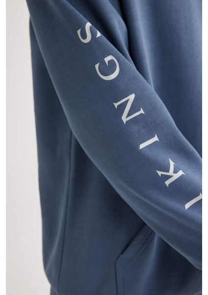 Vikings Valhalla Boxy Fit Kapüşonlu Sırt Baskılı Sweatshirt B5534AX24SP