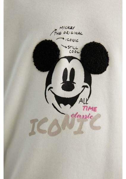 Kız Çocuk Disney Mickey & Minnie Relax Fit Kapüşonlu Sweatshirt B9871A824SP