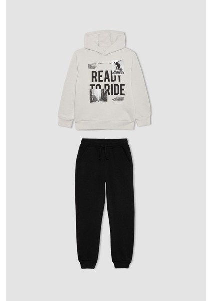 Erkek Çocuk Kapüşonlu Sweatshirt Eşofman Altı 2'li Takım B2920A823WN