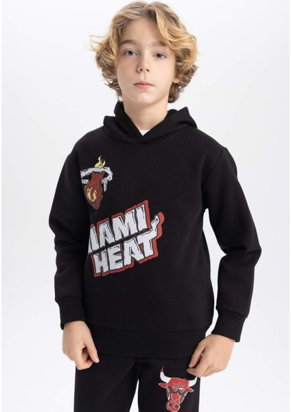 Erkek Çocuk NBA Miami Heat Kapüşonlu Kalın Sweatshirt B4799A823WN