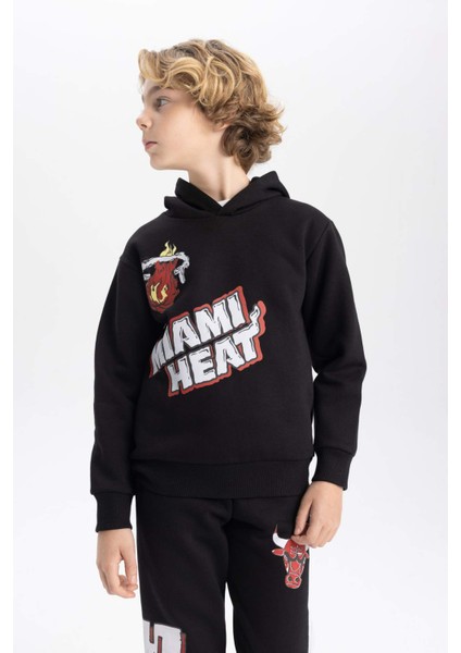 Erkek Çocuk NBA Miami Heat Kapüşonlu Kalın Sweatshirt B4799A823WN