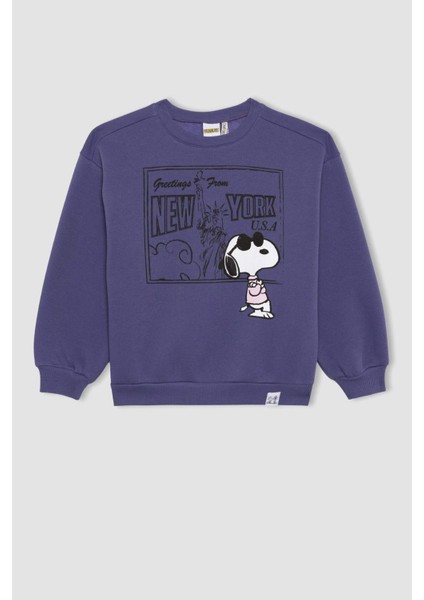 Kız Çocuk Snoopy Bisiklet Yaka Sweatshirt B2525A823WN