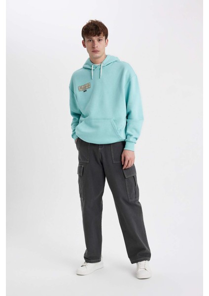 Marvel Comics Oversize Fit Kapüşonlu Sırt Baskılı Kalın Sweatshirt A7877AX23WN