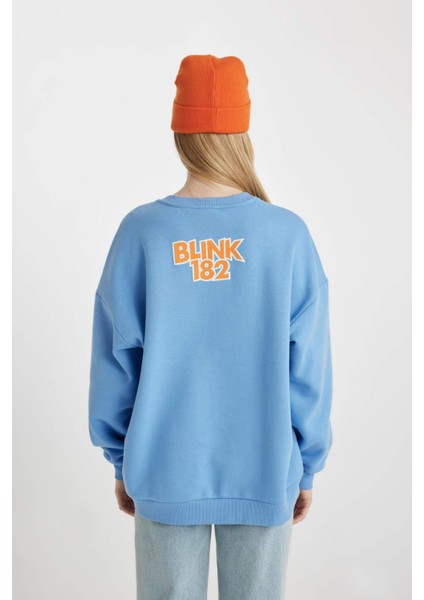 Coool Blink Oversize Fit Bisiklet Yaka Kalın Sweatshirt B3028AX23WN