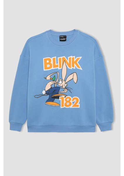 Coool Blink Oversize Fit Bisiklet Yaka Kalın Sweatshirt B3028AX23WN