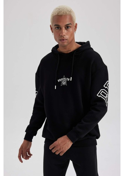 Fit NBA Brooklyn Nets Boxy Fit Kapüşonlu Kalın Sweatshirt A7251AX23AU