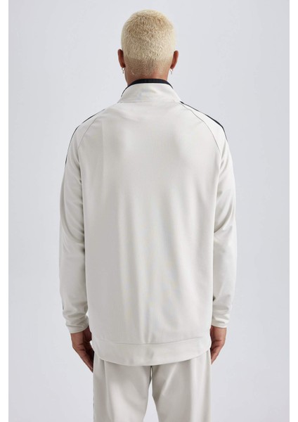 Fit Standart Fit Fermuarlı Dik Yaka Skuba Dalgıç Kumaş Cepli Sporcu Sweatshirt X9124AZ23AU