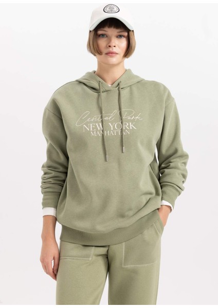 Relax Fit Kapüşonlu Kalın Sweatshirt A9274AX23WN