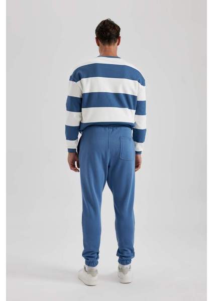 Relax Fit Kalın Jogger Eşofman Altı Basic Düz Beli Bağcıklı Lastikli Paça Cepli U7438AZ23AU