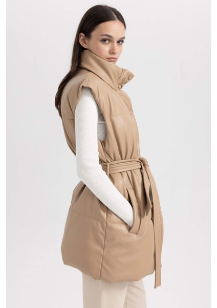 Regular Fit Suni Deri Yelek A0977AX23AU
