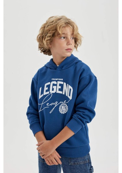 Erkek Çocuk Oversize Fit Kapüşonlu Kalın Sweatshirt B3994A823WN
