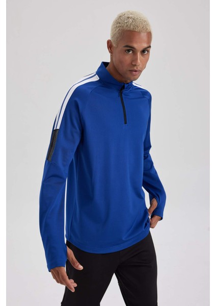 Fit Slim Fit Dik Yaka Skuba Dalgıç Kumaş Sporcu Sweatshirt A6957AX23AU