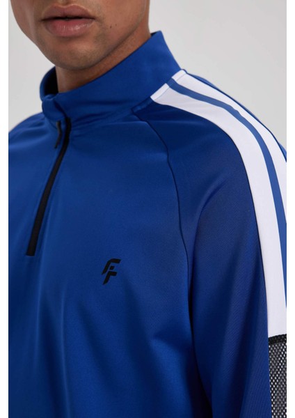 Fit Slim Fit Dik Yaka Skuba Dalgıç Kumaş Sporcu Sweatshirt A6957AX23AU