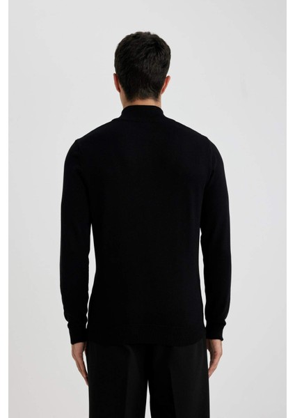 Slim Fit Yarım Balıkçı Yaka Triko Kazak U6917AZ23WN