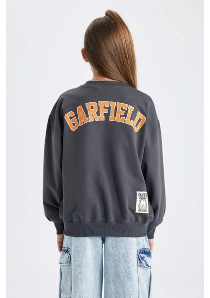 Kız Çocuk Garfield Bisiklet Yaka Sweatshirt B1508A823AU