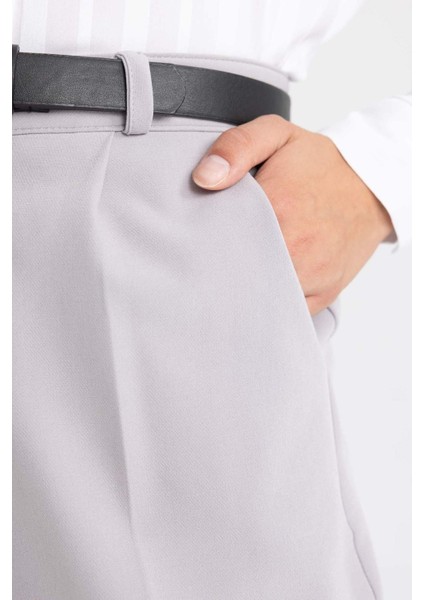 Tapered Fit Cepli Kısa Paça Pantolon B1673AX23AU