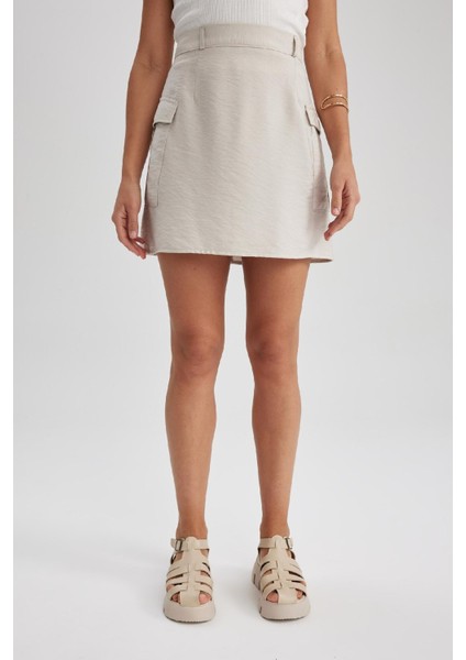 A Kesim Normal Bel Twill Mini Etek A9448AX23HS