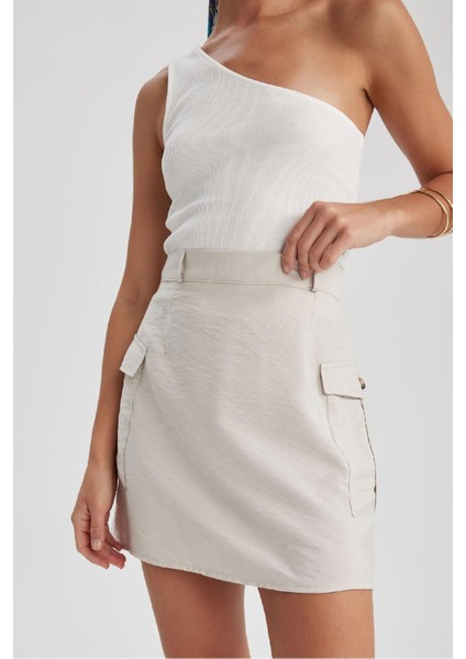 A Kesim Normal Bel Twill Mini Etek A9448AX23HS