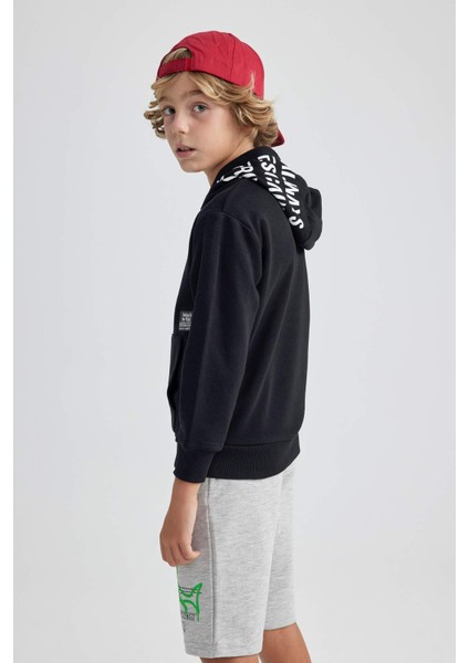 Erkek Çocuk Oversize Geniş Kalıp Kapüşonlu Sweatshirt A6584A823WN