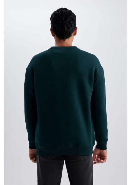 Boxy Fit Bisiklet Yaka Baskılı Sweatshirt X8282AZ23AU