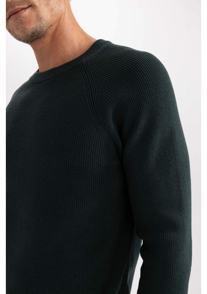 Standart Fit Normal Kesim Bisiklet Yaka Basic Düz Triko Kazak A8458AX23AU