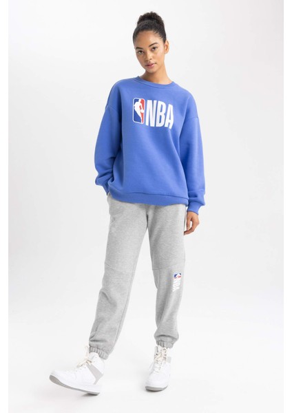 Fit NBA Wordmark Standart Fit Cepli Uzun Boy Eşofman Altı Z0151AZ23AU