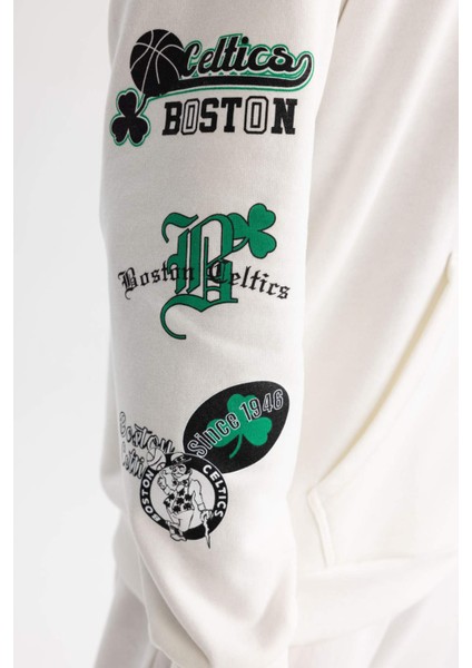 Fit NBA Boston Celtics Standart Fit Kapüşonlu Sweatshirt A7262AX23AU