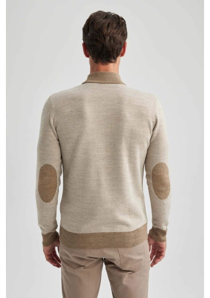 Regular Fit Renk Bloklu Balıkçı Yaka Triko Kazak R9121AZ23WN