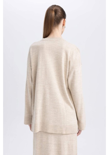 Regular Fit Bisiklet Yaka Kazak Tunik A9803AX23WN