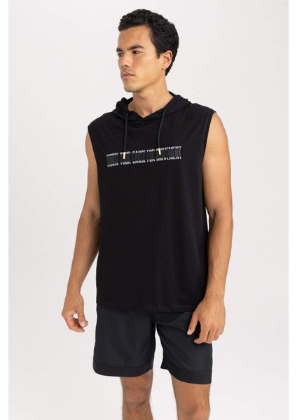 Fit Slim Fit Baskılı Kapüşonlu Atlet A1819AX23SM