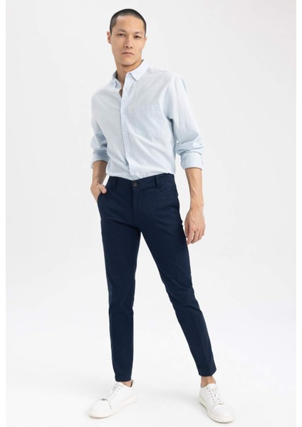 Slim Fit Uzun Kollu %100 Pamuklu Gömlek M7180AZ23SP