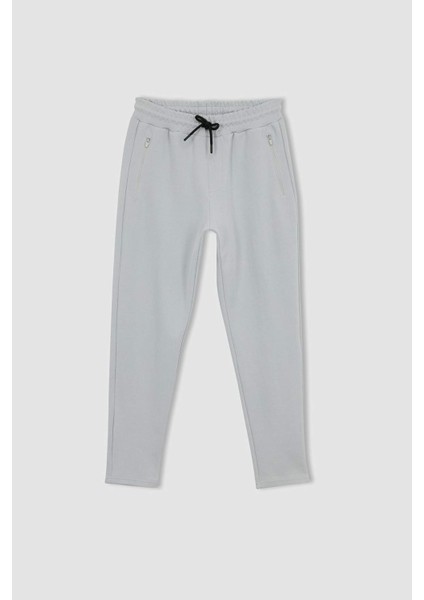 DeFactoFit Slim Fit Beli Lastikli Cepli Düz Paça Jogger Eşofman Altı S3309AZ23SP