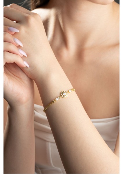 925 Ayar Gümüş Gold Kaplama Balık Sırtı Model Işıltılı Tektaş Güneş Bileklik modelleri