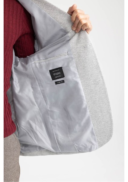 Slim Fit Dokulu Blazer Ceket N0503AZ23SP