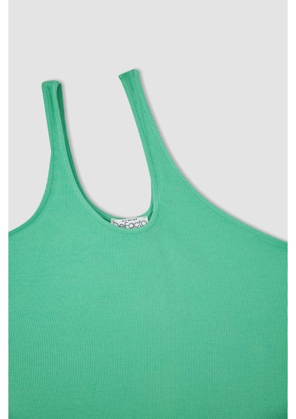 Coool Bodycon Basic Tek Omuzlu Kaşkorse Mini Elbise Y7766AZ22HS