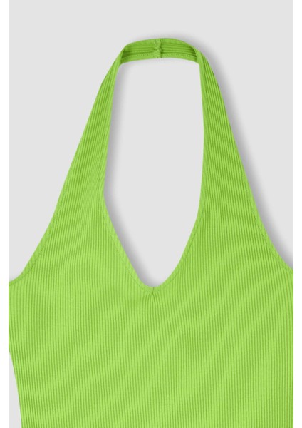 Coool Bodycon V Yaka Basic Kaşkorse Mini Elbise Y7479AZ22SM