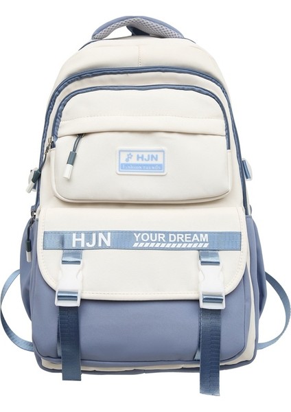 Rahat Kadın Ortaokul Öğrencisi Okul Çantası Renk Eşleştirme Büyük Kapasiteli Sırt Çantası, Taze ve Yük Azaltıcı Sırt Çantası (Yurt Dışından)