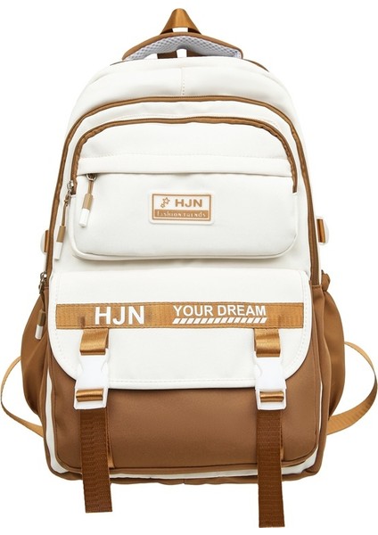 Rahat Kadın Ortaokul Öğrencisi Okul Çantası Renk Eşleştirme Büyük Kapasiteli Sırt Çantası, Taze ve Yük Azaltıcı Sırt Çantası (Yurt Dışından)