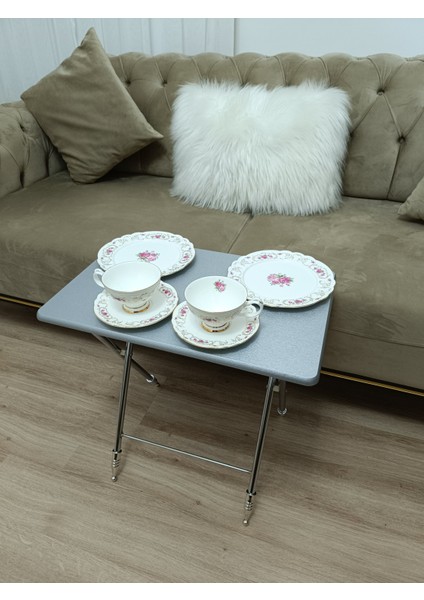 Çanta Zigon Sehpa, 4'lü Sehpa, Zigon Sehpa, Servis Sehpası, Mdf Mebran Sehpa, Katlanır Sehpa, Krom