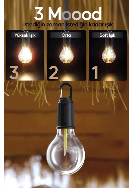 Taşınabilir Şarjlı LED Ampül Outdoor Kamp Bahçe Lambası 10W Askılı Kırılmaz LED Işık fiyatları