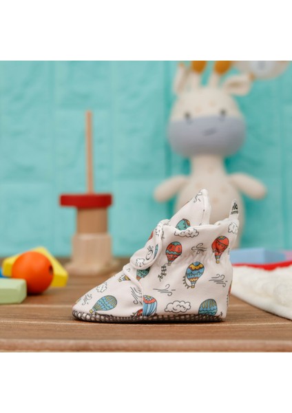 Organik Pamuk Bebek Pandufu, Kaydırmaz Taban, Yenidoğan Patiği, Ev Kreş Ayakkabısı, Kapadokya