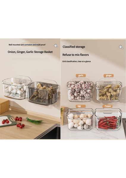 Zencefil ve Sarımsak Için Mutfak Duvar Sepeti (Yurt Dışından) modelleri