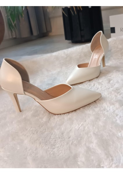 Lotus Sivri Burun Sedef Stiletto 8cm Gelin Ayakkabısı