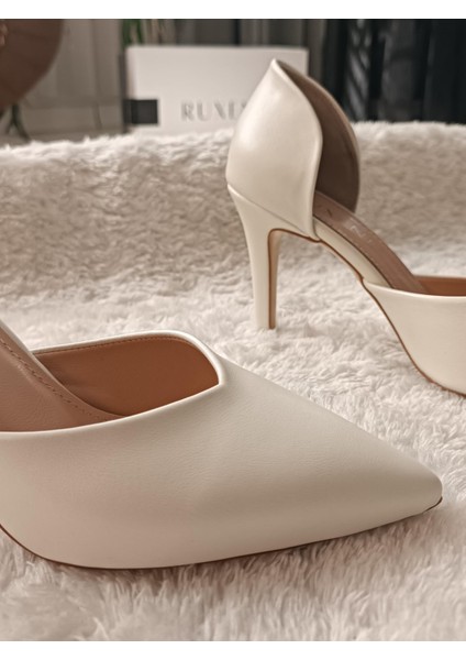 Lotus Sivri Burun Sedef Stiletto 8cm Gelin Ayakkabısı